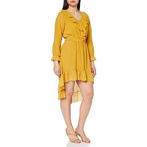 Mela Dres Asymmetrische damesjurk, geel (Mustard 24)