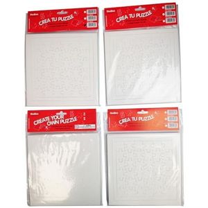 Henbea CREA 6363 Set van 20 witte gerecyclede kartonnen puzzels voor tekenen, schilderen en maken van hun eigen puzzel voor kinderen vanaf 7 jaar (Mod.6363), kleur, 17 x 17 cm