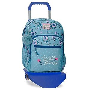 Movom, Blauw, Mochila Escolar con Carro, rugzak 38 + trolley, Blauw, Rugzak 38 + trolley