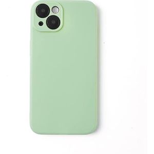 PASUTO Compatible avec iPhone 14 Case Liquid Silicone Cover Full Body Protective Cover Shockproof Slim Phone Case Anti-Scratch Soft Microfiber Lining 6.1 inch Green