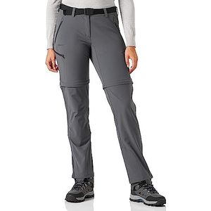 Schöffel Trekkingbroek voor dames met ritssluiting van verkoelend 4-weg stretchweefsel, functionele broek met intelligente cartagena3, grijs.