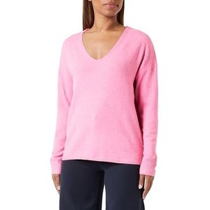 ONLY Vrouwelijke gebreide trui, V-hals, Azalea-roze / Details: mix