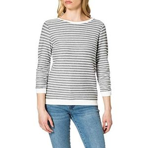 TOM TAILOR Denim Gestreept jacquard-sweatshirt voor dames, 26032 structuurband blauw wit