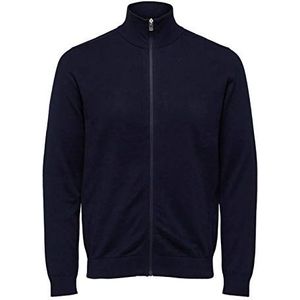 SELECTED HOMME Slhberg Full Zip Cardigan B Noos heren Sweater, blauw (navy blazer/melange), XL