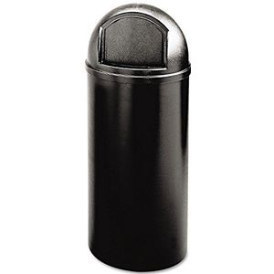 Rubbermaid Marshal Afvalemmer, rond, polyethyleen, 38 l, zwart