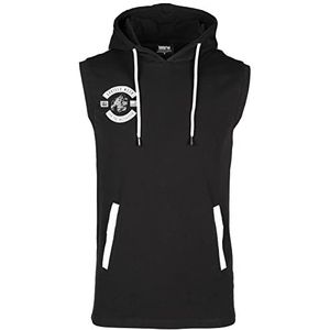 Gorilla Wear - Oswego shirt met capuchon S/L - zwart - bodybuilding sport dagelijks gebruik vrije tijd met lichte, comfortabele logoprint voor optimale beweging van katoen en elastaan