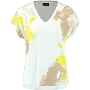 Taifun 371317-16114 T-shirt dames, Gebroken witte print