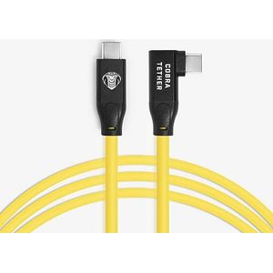 CobraTether USB-C naar USB-C kabel 90°, 5m, geel