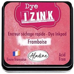 Aladine - Izink Dye Framboos - Sneldrogend stempelkussen voor stempels en sjablonen - Scrapbooking en creatief karton - Franse inkt - Maat M - 5 x 5 cm - Framboos