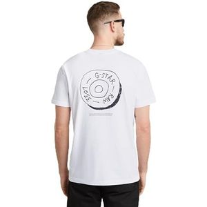 G-STAR RAW Heren T-shirt met R T illustratie, wit (White D25694-c336-110), L, Wit D25694-c336-110