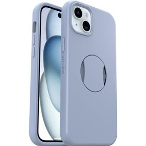 OtterBox OtterGrip Symmetry beschermhoes voor iPhone 15 Plus/iPhone 14 Plus met MagSafe, schokbestendig, valbestendig, met geïntegreerde handgreep, 3 x de MIL-STD 810G-standaard, blauw