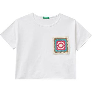 United Colors of Benetton T-shirt 3lhac10bv T-shirt met korte mouwen voor meisjes (1 stuk), Bianco 101