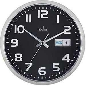 Acctim - Wandklok Supervisor - Diameter 32cm - Chrome/Zwart