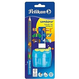 Pelikan 811217 Combino starterset met potlood, gum en puntenslijper, verschillende kleuren