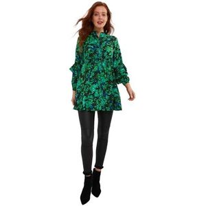 Joe Browns Cobalt Floral Frilly Mini-jurk voor dames, casual jurk (1 stuk), Groen