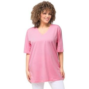 Ulla Popken Basic T-shirt 515283 Dames T-shirt, lichtroze.