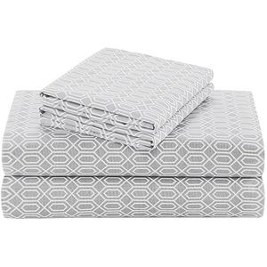 Comfort Spaces 3-delige beddengoedset, 100% katoen, ademend, licht, zacht, met elastische zak van 30,5 cm, voor matrassen tot 35,6 cm, comfortabel beddengoed voor alle seizoenen, kussensloop
