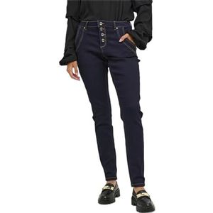Cream Women's Jeans Skinny Fit Midrise Waist Button Fastening Regular Waistband Femme, Rinse Dark Blue Denim, 30W