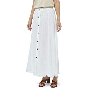 Desires Clara hoge taille button-down rok met hoge taille aan de enkels voor dames, Wit (0001 wit))
