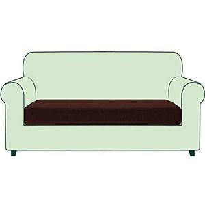 TOYABR Elastische kussenhoes voor bank, fauteuil, bank, bank, meubelbescherming met elastiek aan de onderkant voor woonkamer (2-zits, chocolade)