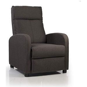 Don Descanso Ligstoel, zomer, chocoladestof, relaxstoel met voetensteun, push-openingssysteem, compact, 2 stoelposities en nulstand, ligstoel tot 160 graden