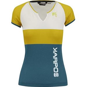 KARPOS Moved Evo W T-shirt en jersey pour femme, Citron Curry/Blanc/Corsaire, M
