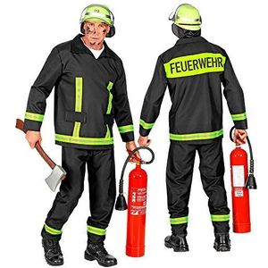 Widmann - Kostuum brandweerman, levensredder, vuurfighter, jas en broek, carnaval, themafeest