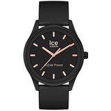 Ice-Watch - ICE Solar Power Black Rose Gold - Zwart dameshorloge met siliconen band - 018476 (Small), zwart., riem