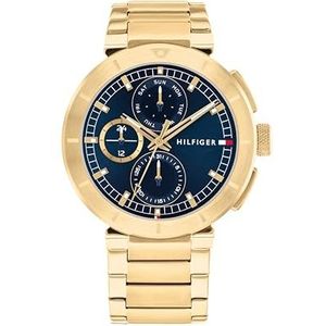 Tommy Hilfiger Herenhorloge, kwarts, analoog, armband van roestvrij staal, 1792118, marineblauw, Marine.