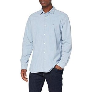 Tommy Hilfiger Flex Chambray Herenhemd, medium indigo