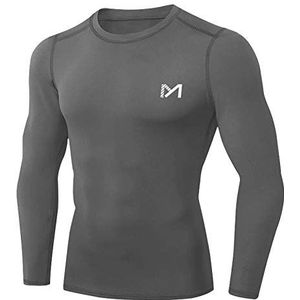 MEETYOO Compressieshirt voor heren, met lange mouwen, compressieshirt, sportuitrusting, fitnesslegging voor hardlopen, gym en training