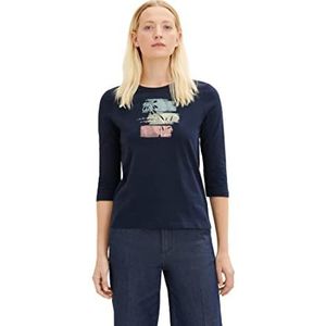 TOM TAILOR Dames T-Shirt 10668 - Sky Captain Blue, XXS, 10668 - Sky Captain Blue