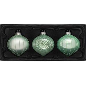 WeRChristmas Kerstballen van glas, 11 cm, mintgroen