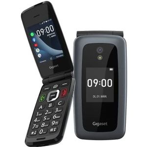 Gigaset GL7 - Clamshell mobiele telefoon - 4G mobiele data en wifi - SOS-knop - Bluetooth - compatibel met gehoorapparaten - WhatsApp - klep - zwart
