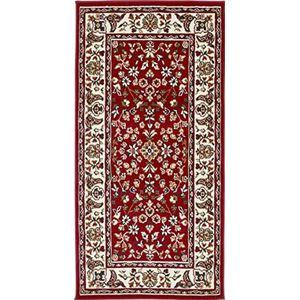 andiamo Klassiek Oosters tapijt geweven met oosterse patronen en ornamenten rood 80 x 150 cm