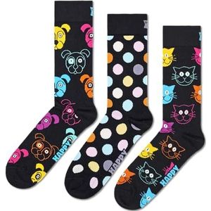 Happy Socks 3 stuks Classic Dog Socks uniseks sokken (3 stuks), Meerkleurig