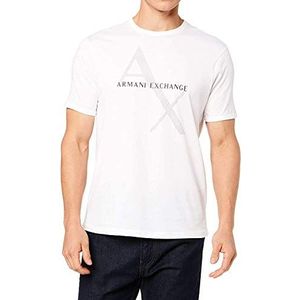 Armani Exchange 8nzt76 T-shirt voor heren, 1 stuk, Wit.