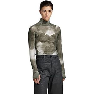 G-STAR RAW Schildpadkraag, slim fit, dames, meerkleurig (Cool Grey Petal Camo C565-d583), XXS, meerkleurig (Cool Grey Petal Camo C565-d583)