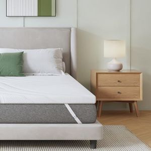 Novilla Matrastopper 140 x 200 cm, hoogte 7,5 cm, van gel en traagschuim, voor boxspringbed, caravan, slaapbank, wasbare overtrek, Oeko-Tex gecertificeerd