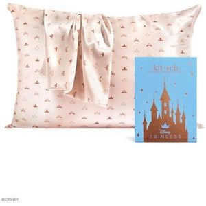 Disney x Kitsch kussensloop van 100% satijn met ritssluiting, zachter dan zijde, voor haar en huid, verkoelende satijnen kussensloop