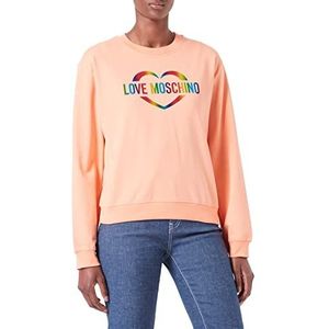 Love Moschino Love Heart sweatshirt voor dames, kleurrijk bedrukt, Roze