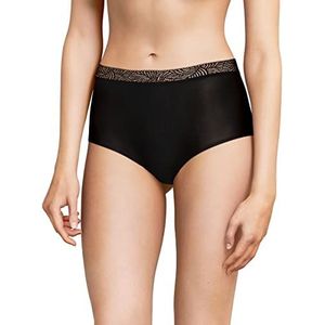 Chantelle - Dames - slip met zachte stretch taille en kant - eenheidsmaat van 36 tot 44 - 100% onzichtbaar en zeer comfortabel - naadloos - klassiek design, zwart.