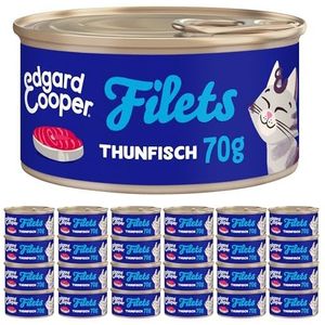 Edgard & Cooper Kattenvoer - hoogwaardige natte netten - 100% natuurlijke tonijn - 70 g - 0% toegevoegde suiker - 100% natuurlijke ingrediënten - aanvullend voer (tonijn)