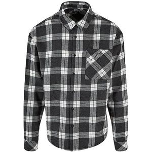 Urban Classics Chemise Boxy Dark Checked pour homme, gris/blanc, XXL