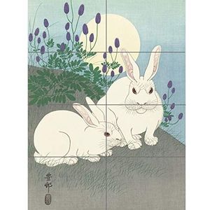 Artery8 Koson Ohara Reuzenposter, Japanse haas, volle maan, Japanse houtsnijding, XL (8 secties)