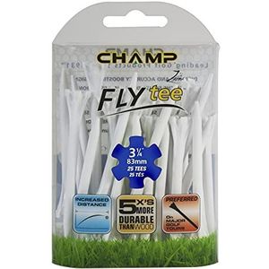 Champ Zarma Fly Tee Golf-Tees, 83 mm, wit, 25 stuks