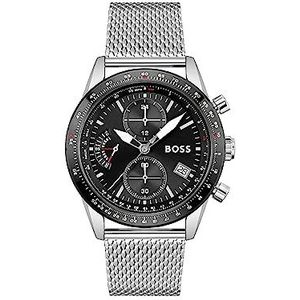 BOSS Pilot Edition Quartz chronograaf horloge voor heren, zwart., Armband