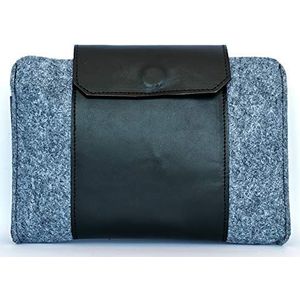 Adriatica Pelletteria Tas voor tablet/iPad, leer, zwart, zwart.