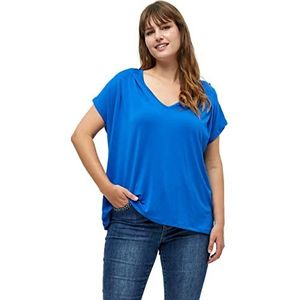 Peppercorn Rosalinda T-shirt voor dames, curved V-hals, 5130 mist blauw