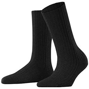FALKE Cosy Wool Boot-sokken voor dames, ademend, klimaatregulerend, geurremmend, wol, viscose, kasjmier, geribbeld, warm, platte teennaad voor dagelijks gebruik, werk, 1 paar, Grijs (Antraciet Melange